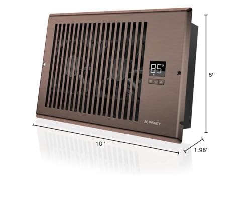AC Infinity AIRTAP T6 Bronze, Register Booster Fan for 6” x 10” Register Holes, Improves Heating & Cooling Vents, Quiet 10-Speeds, Bluetooth App Control Data Alerts