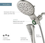 Moen Verso Spot Resist Nickel Round Rain Shower Head and Detachable Handshower Combination with Magnetix Docking System and 60-inch Metal Hose, 220C2SRN