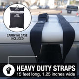 Ho Stevie! Surfboard Tie Down Straps (Pair) for Roof Rack Crossbars - Easy to Use - 'No Scratch' Silicone Buckle Covers Prevent Damage