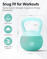 Soft Kettlebell - Cushioned Impact-Resistant Base and Anti-Slip, Kettle bell Anti-Slip Grip Weight for Home Workouts, Safe Strength Training Kettlebells Sets for Women & Men, With Non-slip Gloves