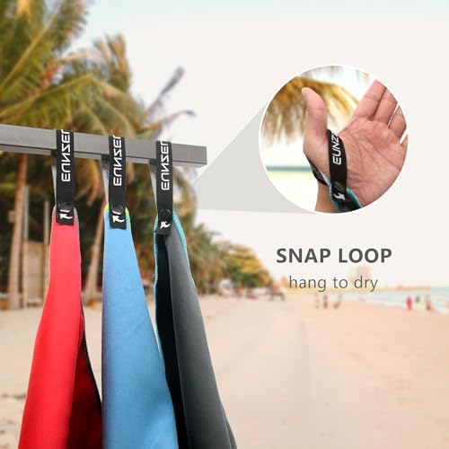 Eunzel Quick Dry Camping Towel, Microfiber Travel Towel 3 Size at 1 Pack,Fast Drying Towel Set for Camping, Beach, Gym, Sports, Yoga & Swimming Pool, Olive