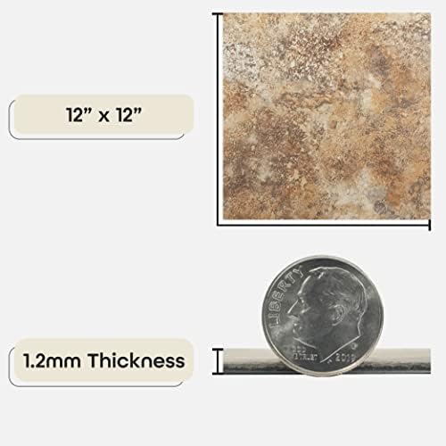 Achim Home Furnishings FTVMA42320 Nexus 12-Inch Vinyl Tile, Marble Granite, 20-Pack, 12"W x 12"L x 1.2mm T