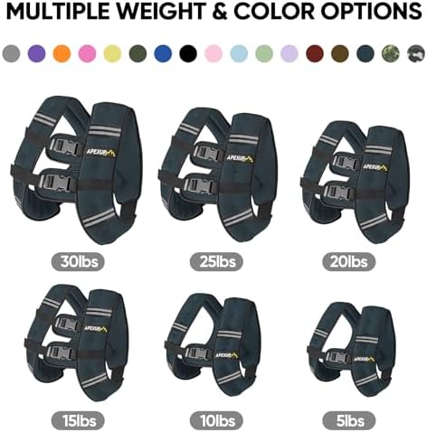 APEXUP Weighted Vest with 5lbs/10lbs/15lbs/20lbs/25lbs/30lbs Weights and Reflective Stripe, Weight Vest Men Women for Workout, Strength Training, Running