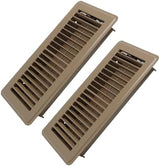 4" x 10" Floor Register 2 Pack - Heavy Duty Steel Walkable Floor Vents - Easy Adjust Air Supply Lever - Vent Covers for Home (Brown)