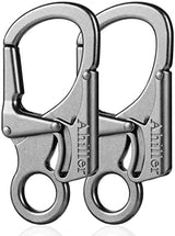 Ahiller Carabiner Clip, Double Anti-Misopening Locking Design, 3" Zinc Alloy Heavy Keychain for Outdoor Camping Hiking, Key Ring Clip