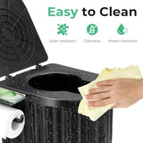 Sckee Camping Toilet, Portable Toilet for Adults, Portable Travel Floding Toilet with Lid and Paper Holder, Compact Potty for Car, Camp Toilet Portable Toilet for Camping, Hiking,Truck, RV, Beach