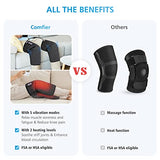 COMFIER Heated Knee Massager with Heating Pad for Knee Pain Relief,Gifts for Men Women Dad Mom,Knee Warmers Wrap, FSA or HSA Eligible,Heated Knee Pad for Men Women Seniors