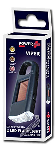 POWERplus Viper Pocket Solar Powered LED Flashlight with Carabina Clip
