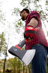 INTERTOOL Hatchet for Chopping Wood and kindling - Small Hand Axe for Camping Firewood - 15” Survival Ax - with Shock-Absorbing Fiberglass Anti-Slip Handle HT-0261