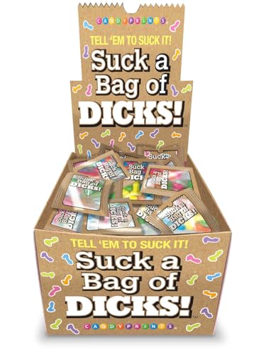 Candy Prints Suck A Bag of Dicks Assorted Flavors 100 Bags Per Counter Display