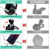 64oz Insulated Water Bottle with Straw & Auto Spout Lid - (Cold 48H & Hot 24H) Half Gallon Stainless Steel Water Jug with Paracord Handle, Metal Tactical Military Water Flask with Carrier Strap Bag