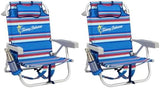 Tommy Bahama Backpack Beach Chair 2 Pack (Sailfish and Palms), Aluminum, Multicolor