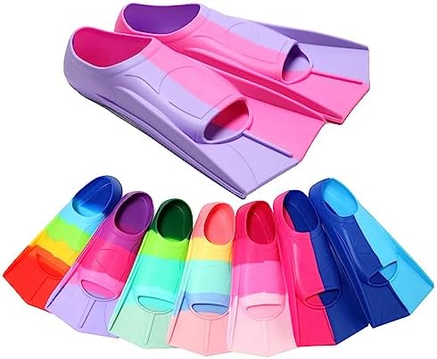 Kids Swim Fins,Short Kids Fins Youth Swimming Flippers for Lap Swimming Training for Children Girls Boys Beginners
