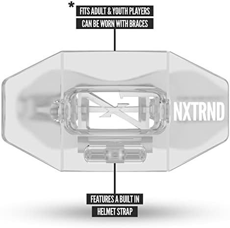 Nxtrnd Two Football Mouth Guard, Football Mouthpiece with Strap, Fits Adult & Youth (Transparent)