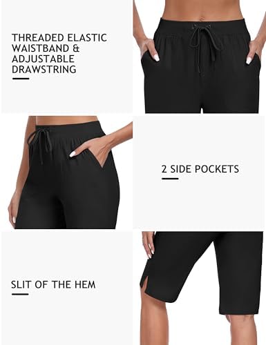 MoFiz Womens 13" Knee Length Hiking Shorts Quick Dry Water Resistant Athletic Travel Golf Bermuda Shorts with 3 Pockets