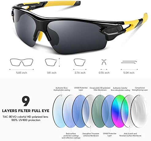 BEACOOL Polarized Sports Sunglasses for Men Women Youth Baseball Fishing Cycling Running Golf Motorcycle Tac Glasses UV400