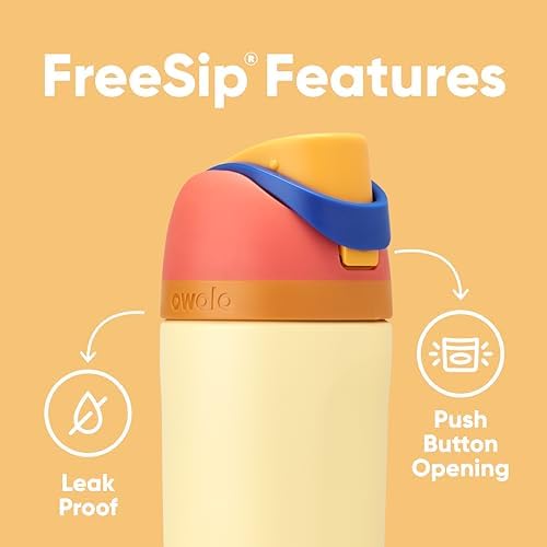 Kids FreeSip Insulated Stainless Steel Water Bottle with Straw, BPA-Free Sports Water Bottle, Great for Travel, 16 oz, Misty Horizon