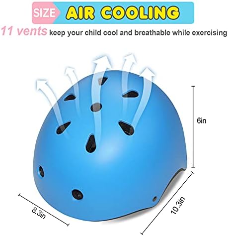 Kids Bike Helmet Ventilation & Adjustable Toddler Helmet for Ages 2-14 Kids Boys Girls Multi-Sport Helmet for Skateboard Roller Skateing Bicycle Scooter blance Bike