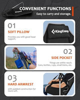 KingCamp Hammock Camping Chair, Swinging Portable Folding Camp Chairs for Adults 400lbs Heavy Duty Foldable Oversized Rocker with Aluminum Alloy Frame Cup Holder Pillow for Outdoor Beach Patio Sport