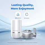Waterdrop Water Filter for Sink Faucet, NSF Certified Water Purifier, 320 Gallon Tap Water Filter for Kitchen Sink, Reduces Chlorine, Lead-Free Material, Faucet Mount Water Filtration System 4 Filters