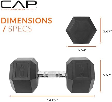 CAP Barbell Coated Dumbbell Weight | Multiple Options Pairs & Sets