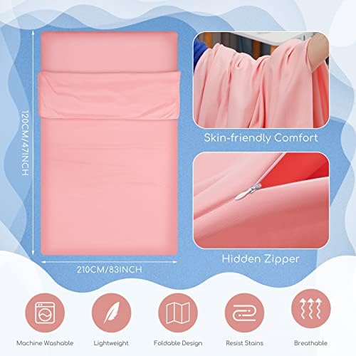 Irenare Self Tan Sleep Sack Breathable Self Tanning Sheet Protector for Bed Travel Sleeping Bag Camping and Sheet Liner for Outdoor Travel Hiking(Pink)