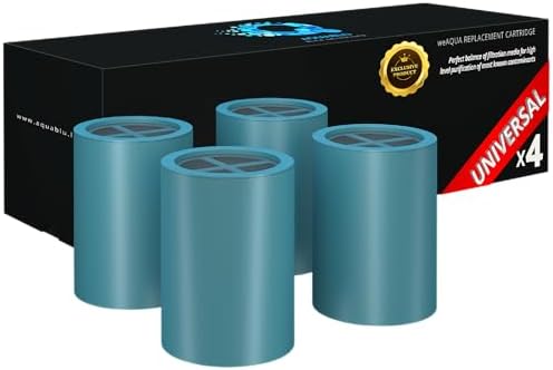 NO BS Shower Filter Replacement Cartridge – 99% Removal of Hard Water, Chlorine, Heavy Metals, Fluoride, Micro-Life & More – Universal Fit – High Output (4-Pack)