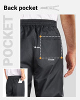 33,000ft Men's Full Zip Rain Pants Waterproof Lightweight for Hiking,Fishing,Golf