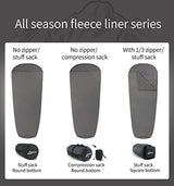All Season Fleece Sleeping Bag Liner Adds Up to 27°F/ 15°C, Lightweight Mummy Sleeping Sack for Cold Weather and Winter Backpacking, Camping, Traveling with Drawstring Hood and Stuff Sack E629