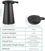 Boreeman 2-Pack Collapsible Stool, Lightweight Yet More Sturdy with Load Capacity 400lbs, Upgraded Portable Stool for Camping Fishing Hiking BBQ