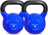 Yes4All 5-65lbs Kettlebells Vinyl Coated Cast Iron for Dumbbell Weights Exercises, Gym, Fitness, Full Body Workout Equipment Push up, Grip and Strength Training
