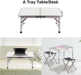 RedSwing Small Folding Table Portable 2 Feet, Small Foldable Table Adjustable Height, Lightweight Aluminum Camping Table, 15.7 in x 23.6 in x 19 in