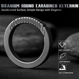 TISUR Titanium Round Carabiner Clip, Spring Hook Key Chain Ring, Small Keyring Carabiner with D-Ring for Car Keys
