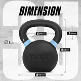 Yes4All Powder Coated Cast Iron Kettlebell Strength Training Kettlebells Weight Set for Full Body Workout, Home Gym