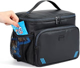 ZEEMO Insulated Lunch Bag for Men Women, Cooler with Adjustable Shoulder Strap, Leakproof Box for Work, Picnic, Black