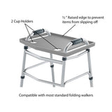 Walker Tray Table with 2 Cup Holders - Home Mobility Accessories by Bluestone (Gray)