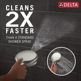 Delta Faucet 6-Setting In2ition 2-in-1 Dual Shower Head with ProClean Spray, Satin Nickel Round Shower Head with Hose, Hand Held Shower Head, Satin Nickel 75655SN