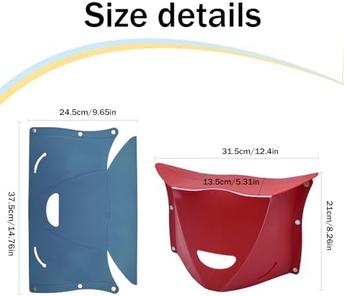 2 Pcs Foldable Airplane Foot Rest for Long Flight, Portable Camping Hiking Stool Travel Under Desk Foot Leg Rest for Airplane, Subway, Outdoor (Red+Navy)