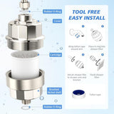 20-Stage Shower Filter-Shower Head Filter for Hard Water, with 3 Replaceable Cartridges, High Output Shower Water Filter for Removing Chlorine and fluoride, Brushed Nickel