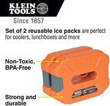 Klein Tools 62811 Reusable Ice Packs for Cooler Bags and Lunch Boxes, Interlocking Design, Heavy Duty for Daily Use, Quick Freeze, 2-Pack