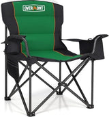 Overmont Oversized Folding Camping Chair - 450lbs Support with Padded Cushion Cooler Pockets - Heavy Duty Collapsible Chairs for Sports Garden Beach Fishing