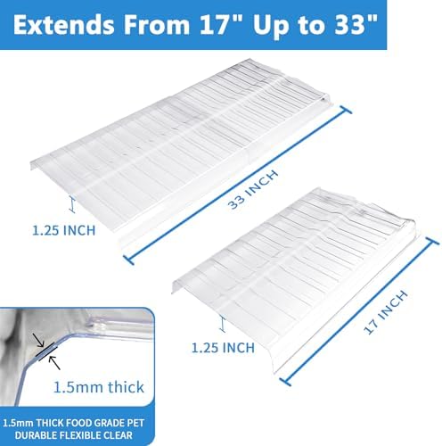Air Vent Extender for Under Furniture, Floor Vent Deflector for Floor Register Up to 12" Wide, Extends from 17"-33" (2PCS)