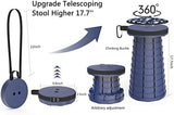ALEVMOOM Portable Telescoping Stool Collapsible Stool with Cushion & Bag, Retractable Folding Stool for Adults Foldable Seat Sturdy Capacity 440 lbs for Camping Fishing Hiking BBQ