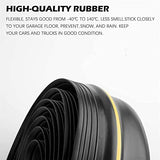 Papillon Garage Door Bottom Seal Strip, Weatherproof EPDM Rubber Threshold, Fits All Standard Doors, Easy for DIY Homeowners, No Adhesive (12Ft, Black)