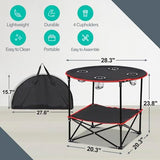 ZENY Portable Folding Picnic Table Outdoor Camping Table with 4 Cup Holders and Carrying Bag Collapsible Portable Tables Folding for BBQ Outdoor Fishing