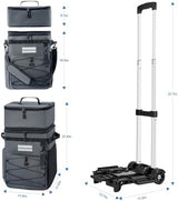 Odoland 48/72 Cans Soft Cooler with Wheels and Handle Collapsible Ice Chest Rolling Coolers on Wheels for Beach Camping Travel and Picnic