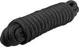 3/4" x 25 ft Nylon Dock Lines - Double Braid, 16" Loop, Premium Boat Dock Ropes - Black, 1 Pack