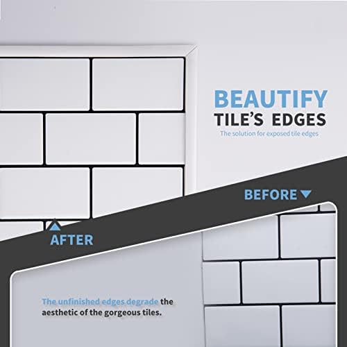 Art3d 30 Ft Peel and Stick Flexible Vinyl Molding Trim for Wall Tile Edges, Kitchen backsplash, Mirrior Frame in Mirror in White