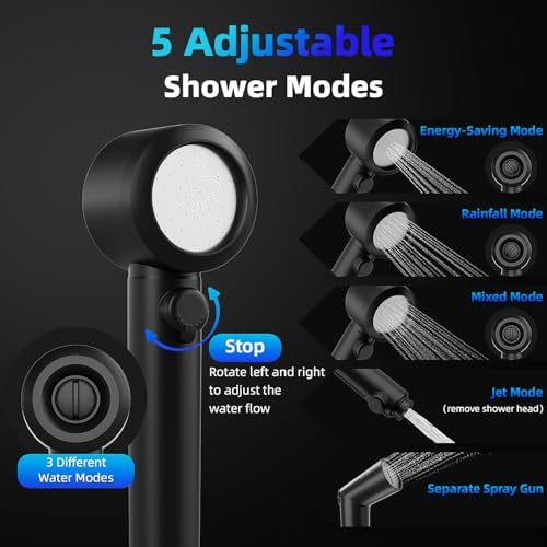 8000mAh Portable Camping Shower, Upgrade Rechargeable Electric Shower Pump with 5 Gallon Bucket, Intelligent LED Display,Portable Shower for Outdoor