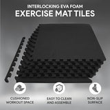 BalanceFrom Puzzle Exercise Mat with EVA Foam Interlocking Tiles for MMA, Exercise, Gymnastics and Home Gym Protective Flooring, Multiple Sizes and Colors